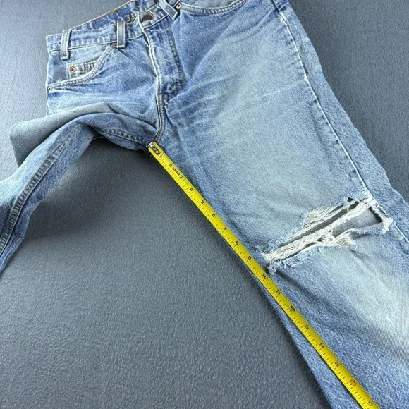 Vintage Levis 517 Jeans Mens 32x28* Blue Orange Tab Made In USA Distressed Light